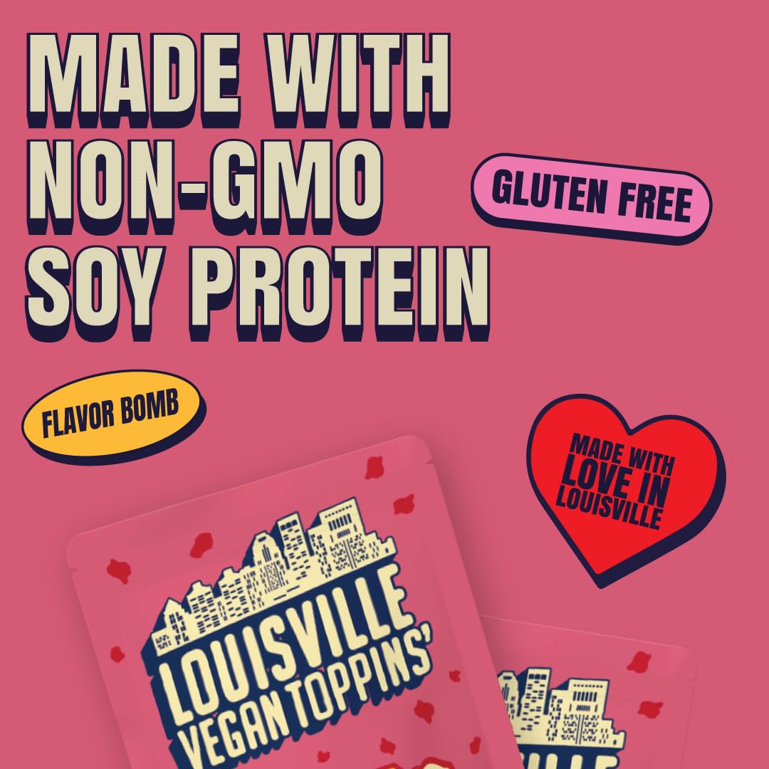 Louisville Vegan Jerky Toppins’ Bacon Bits - Non-GMO Soy Protein, Gluten-Free, 1-Pack Vegan Snack