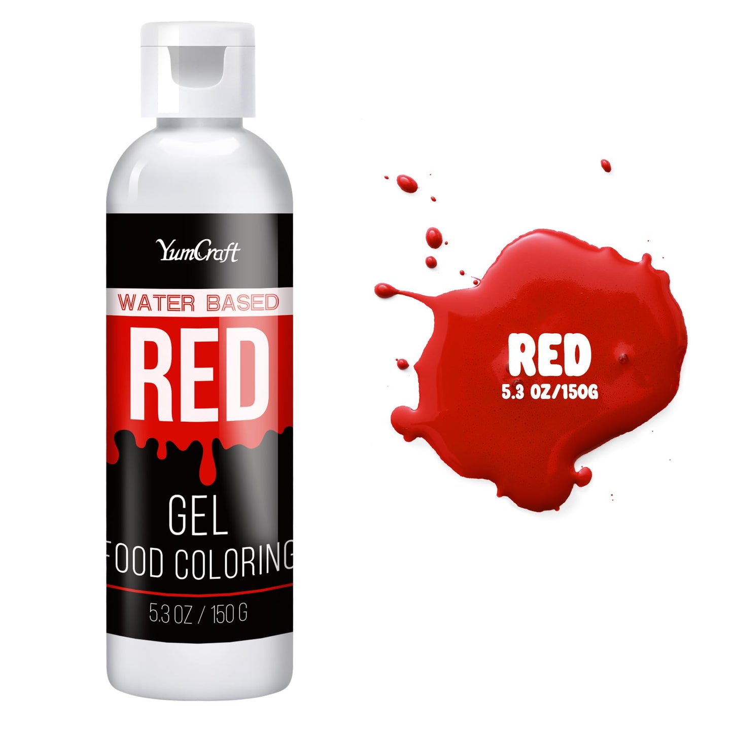 YumCraft Food Coloring Gel - Tasteless Red Color Dye for Baking, 5.3 Fl Oz