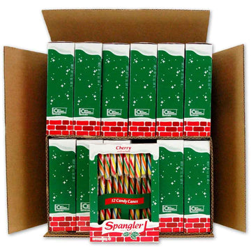 Spangler Multi-Colored Cherry Candy Canes - Red, Green, Yellow, and Blue Stripes - Cherry Flavor, Gluten Free, OU Kosher - 144 I