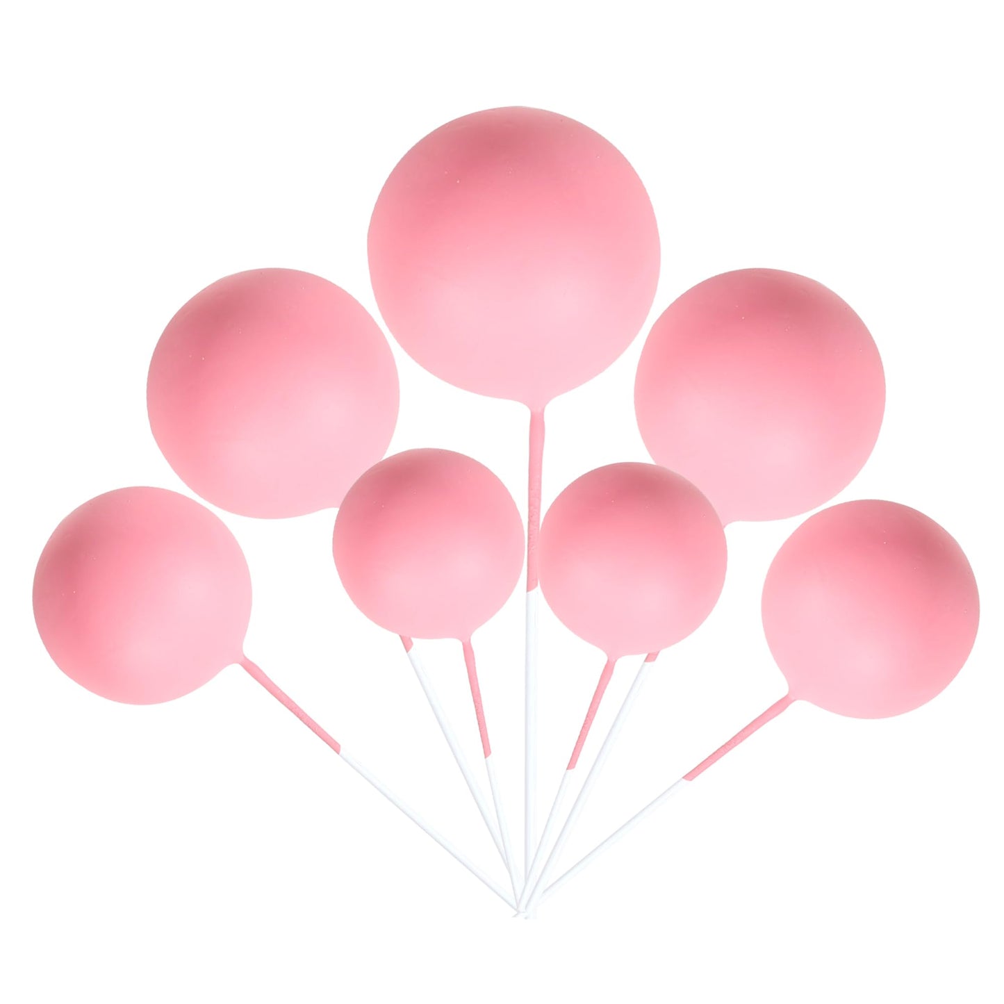 Rssta i Mini Balloons Cake Toppers, Dark Pink Foam Balls for Baby Shower, Wedding, Kids Birthday Party Decorations, 30 PCS