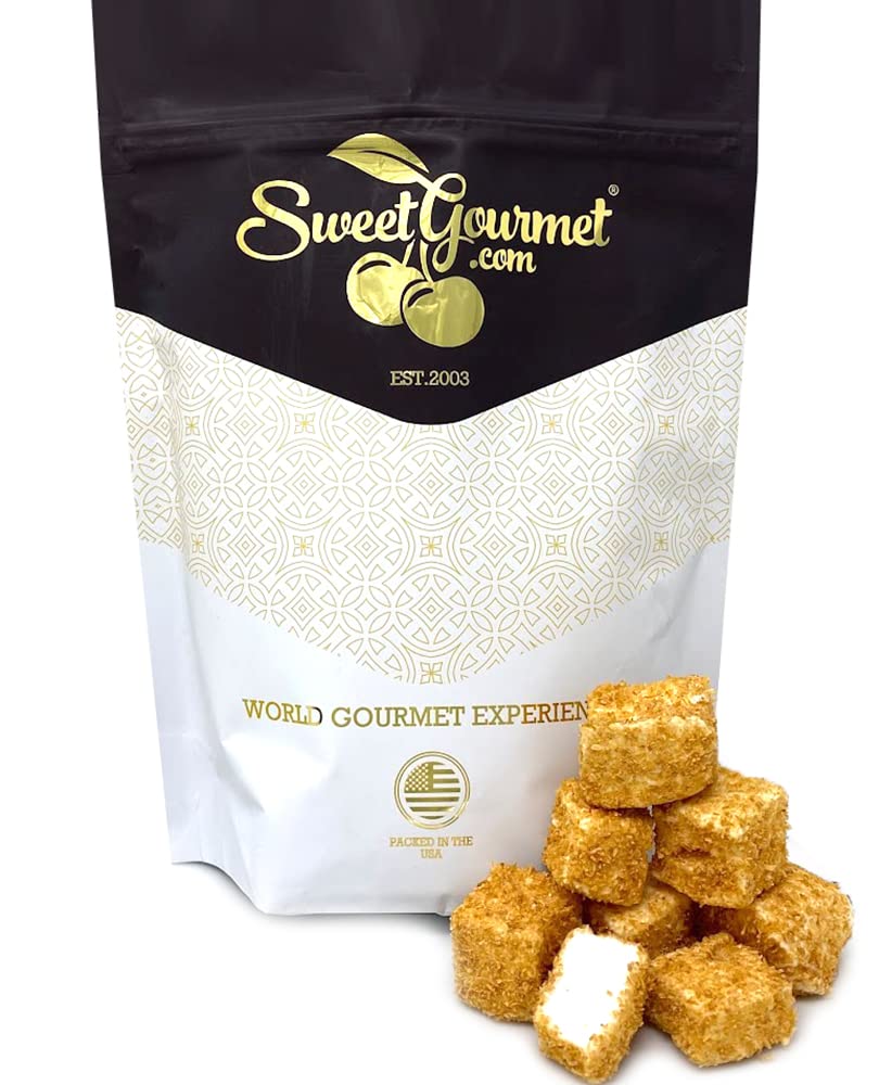 SweetGourmet Toasted Coconut Marshmallow Cubes | 8oz Bag
