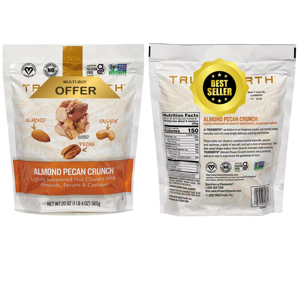 True Norths Almond Pecan Crunch, 20 Oz. - Almond Pecan Cashew (Chocolatto Tradmark Included)