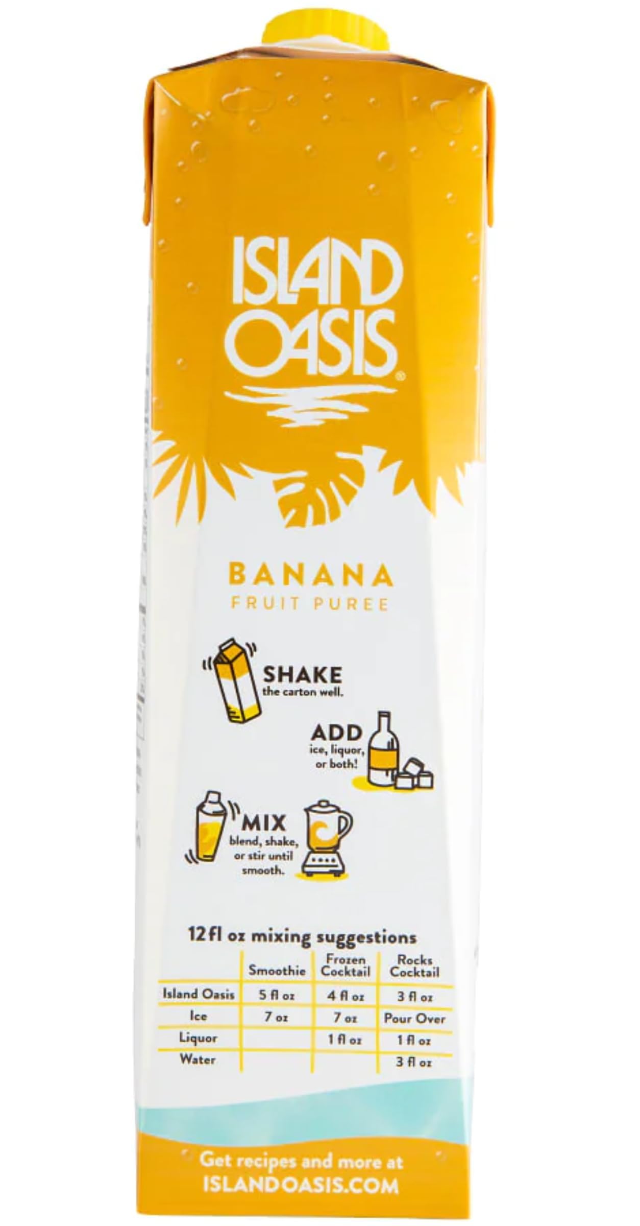 Island Oasis Sb3X Premium Banana Drink Mix Bottle, 1 L