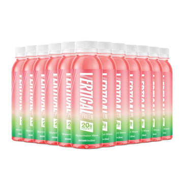 Vertical Protein Watermelon Wave Ready To Drink Pack Of 12  Protein Water Drinks W/ 20G Of Whey Isolate  Clear Nutritional Drinks