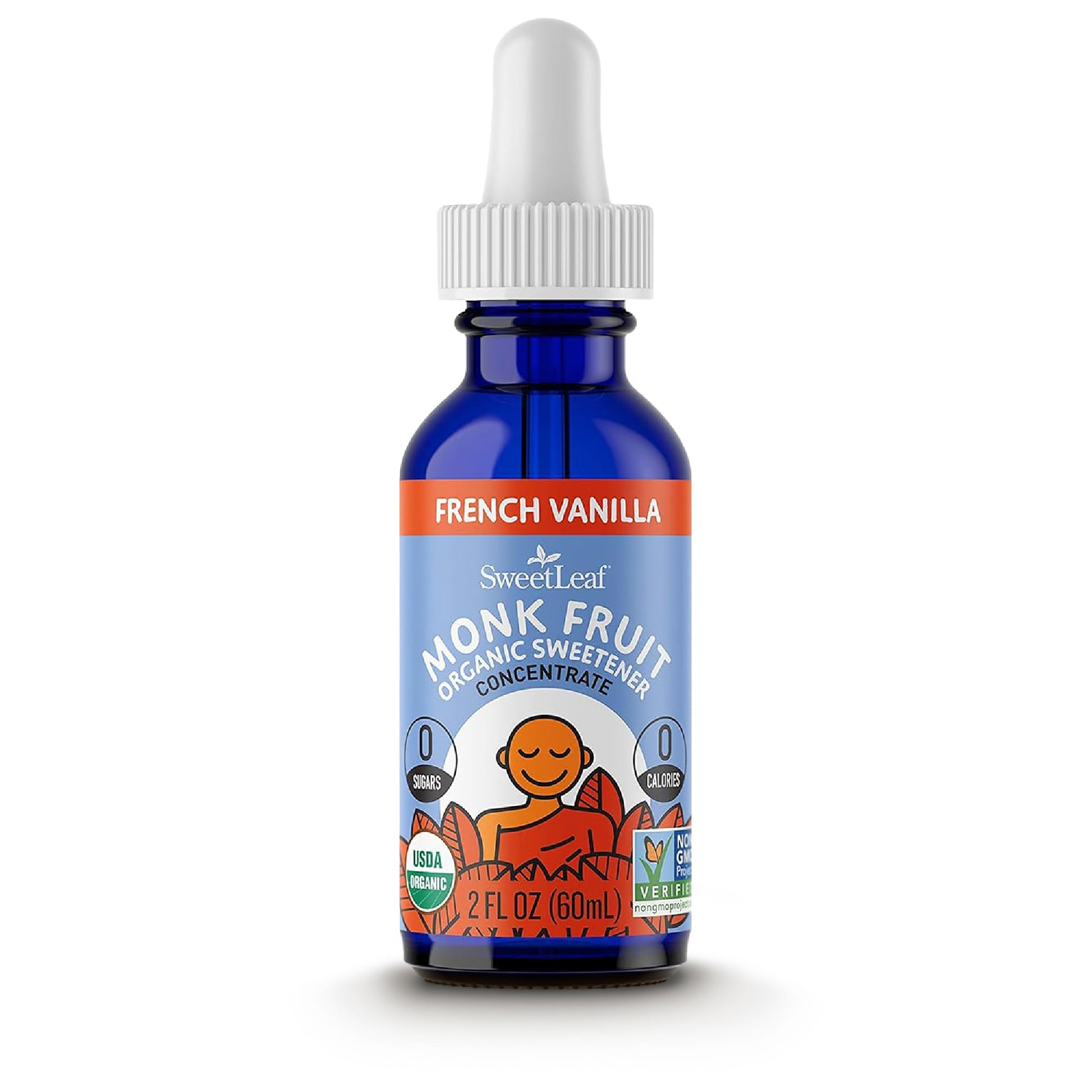 Sweetleaf French Vanilla Liquid Monk Fruit - Monk Fruit Liquid Sweetener Drops, Organic Monk Fruit Extract, Zero Calorie Sweeten