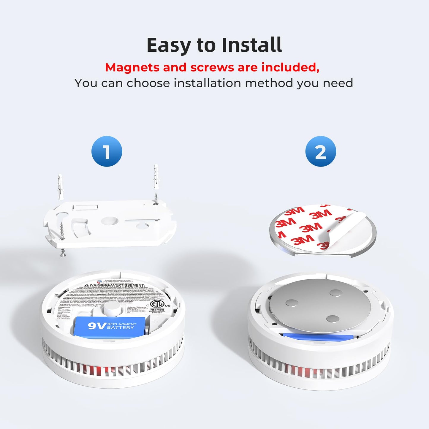 Siterwell Smoke Detector, 10 Year Product Life Fire Alarm With Magnetic Fastening Kit, Smoke Alarm With Photoelectric Sensor And