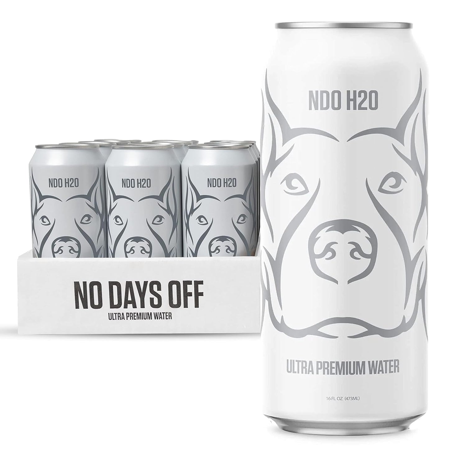 No Days Off Premium Water (Still), 12 Pack - 16 Fl Oz/Can, 5.68L Total, Reverse Osmosis Canned Alkaline Water With Essential Min