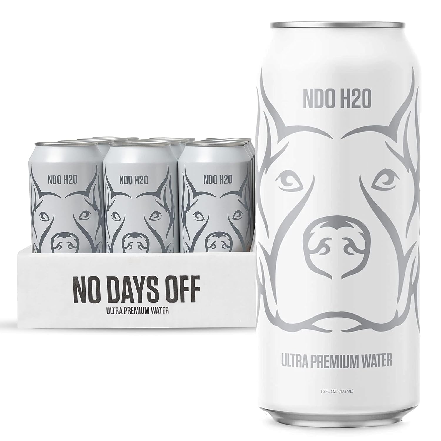 No Days Off Premium Water (Still), 12 Pack - 16 Fl Oz/Can, 5.68L Total, Reverse Osmosis Canned Alkaline Water With Essential Min