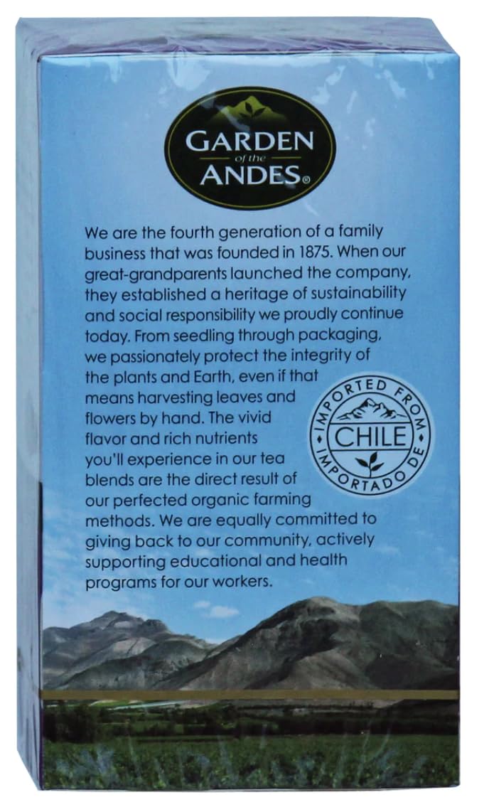Garden of the Andes Herbal Organic Decaf Lemon Verbena Tea Bags, 20 Count