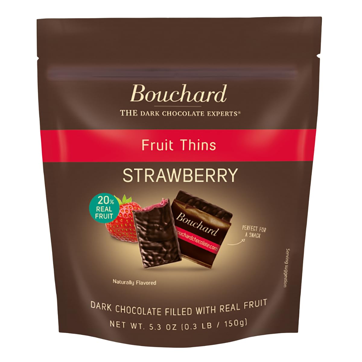 Bouchard Dark Chocolate Strawberry Thins - 5.3 Oz (.3 Lb/150G) (Pack Of 2)