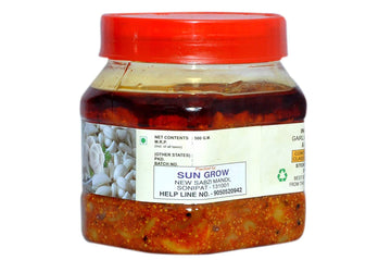 Sun Grow Homemade Organicherbal Masala Garlic Pickle Lashun Ka Achar 500Gm
