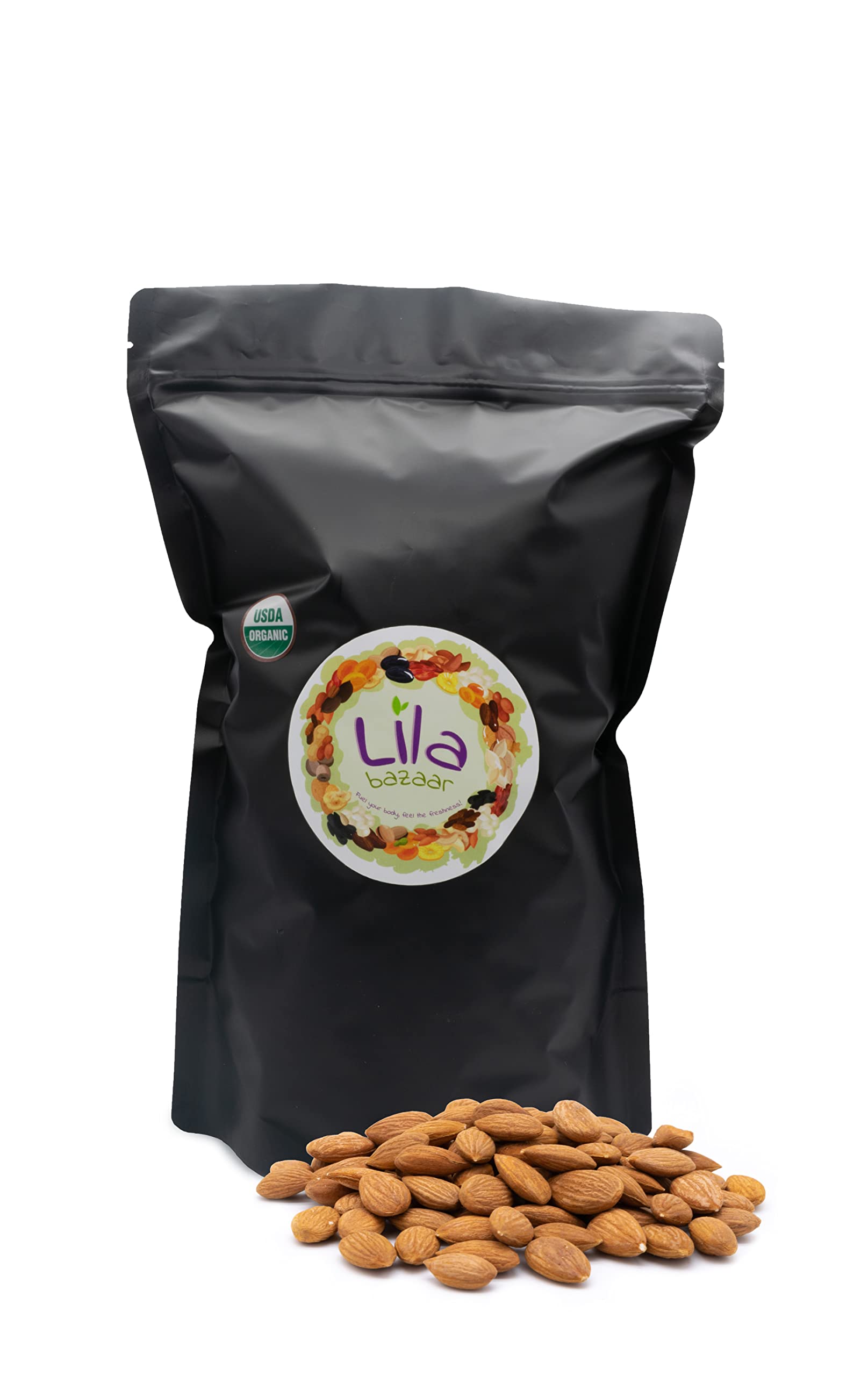 Lila Bazaar – Organic Sweet Apricot Kernels Seeds 1Lb | Raw, Non-Gmo | No Added Preservatives | Excellent Quality & Fresh | Resealable Bag