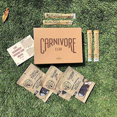 Carnivore Club Beef Jerky Box - Delicious Jerky And Meat Sticks Sampler - 4 To 6 Meat Snacks Jerkygram - Meat Snack Sampler Gift