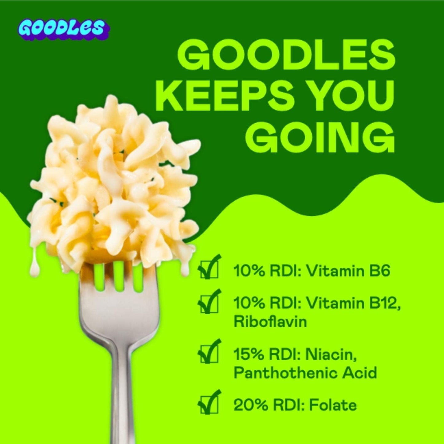 Goodles Vegan Is Believin’ Mac & Cheese 12-Pack - 12g Protein, 7g Fiber, 21 Nutrients, Kosher, Clean Label Certified