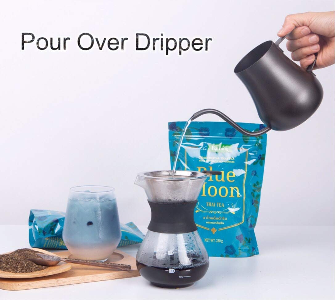 Raming Blue Moon Thai Tea Mix - Loose Leaf Assam & Butterfly Pea Flower Blend, All-Natural & Dye-Free, Makes Thai Iced Tea & Bob