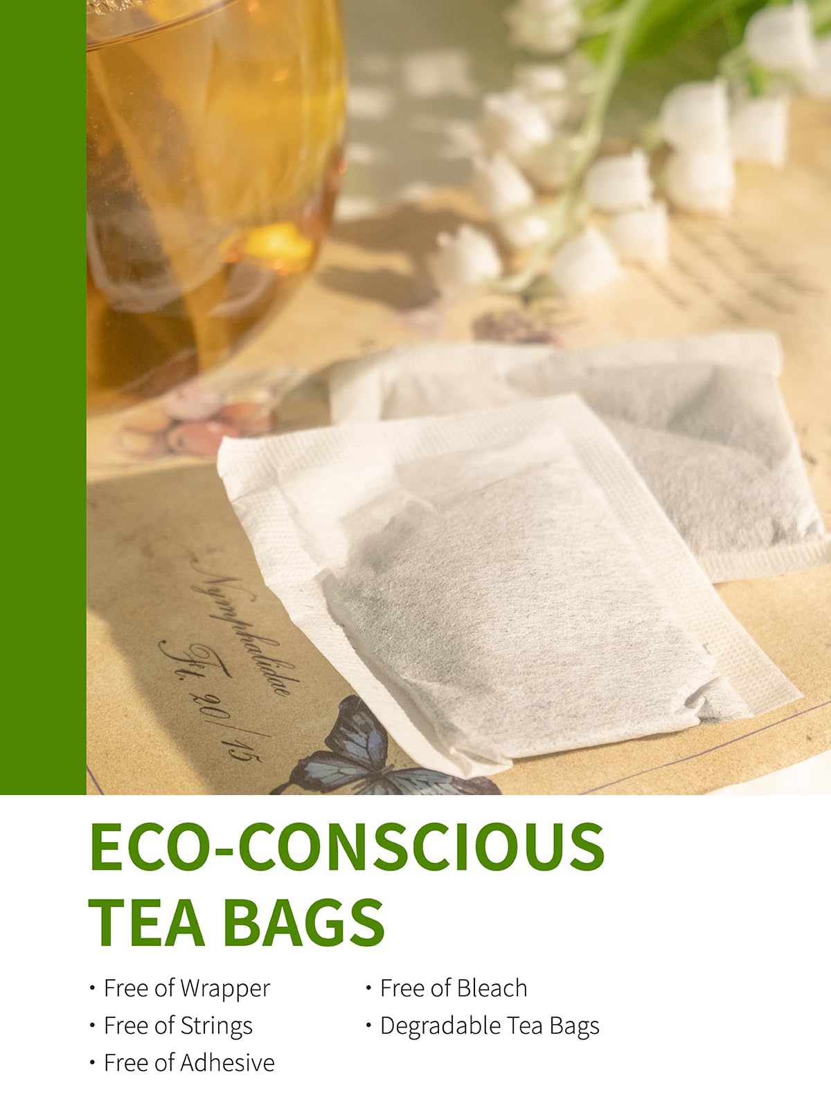 Teelux Mint Green Tea Bags, Green Tea With Peppermint, Spearmint, And Lemongrass, Caffeinated, 100% Real And Natural, 50 Count