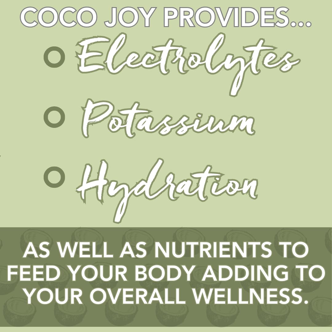 Coco Joy Coconut Water, Nutrient-Rich Drink, Low-Calorie, 34 Fl Oz (Pack of 6)