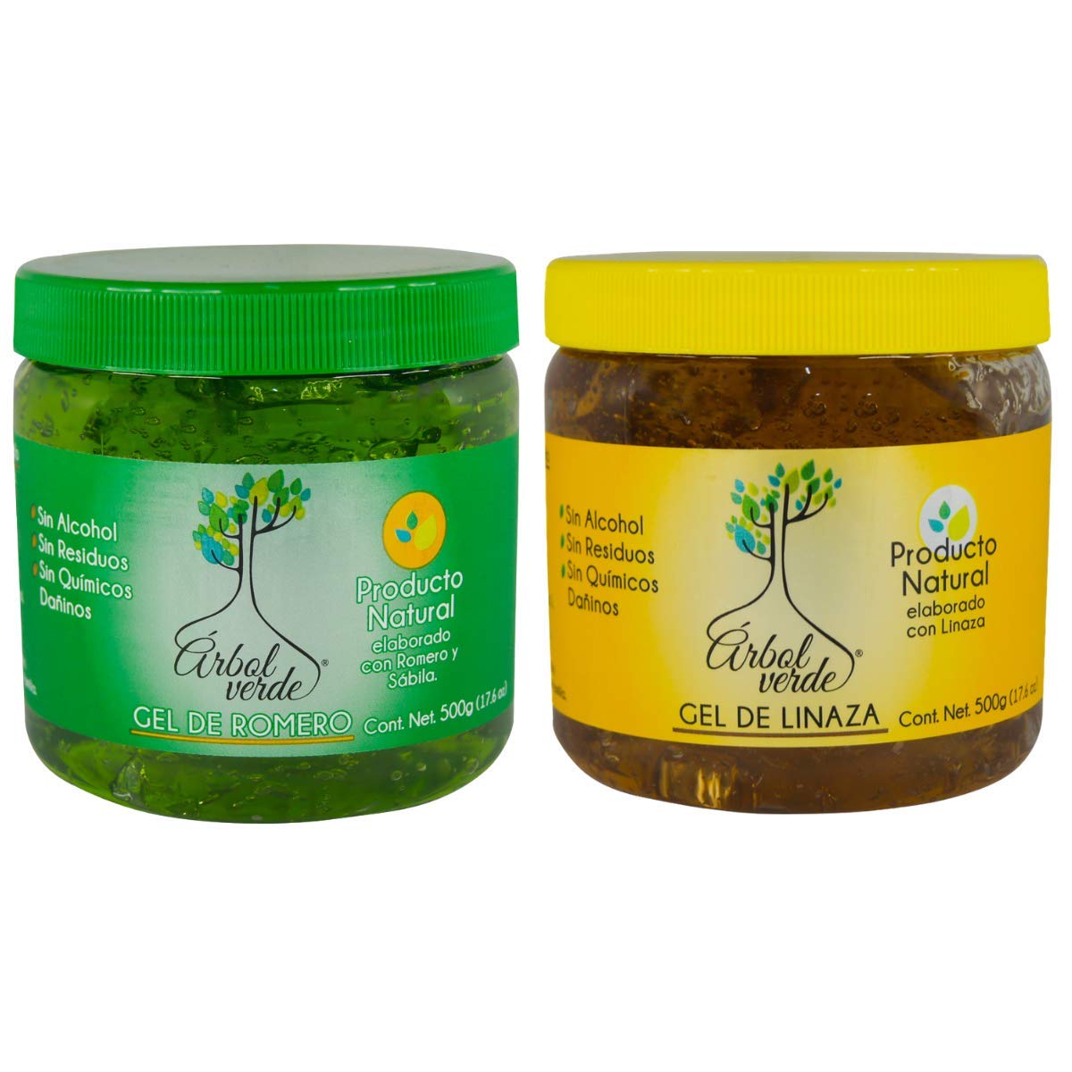 Arbol Verde Natural Linseed and Rosemary Gel for Curly Hair, 2-Pack, 500g, Alcohol-Free