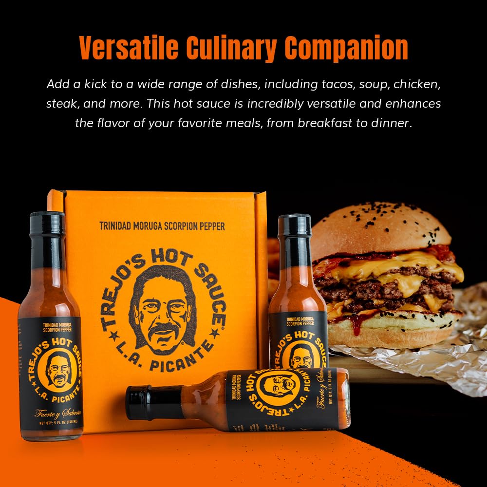 Trejo'S Hot Sauce Trinidad Moruga Scorpion Pepper - All-Natural, Gluten-Free, And Non-Gmo Scorpion Hot Sauce - Authentic Flavor