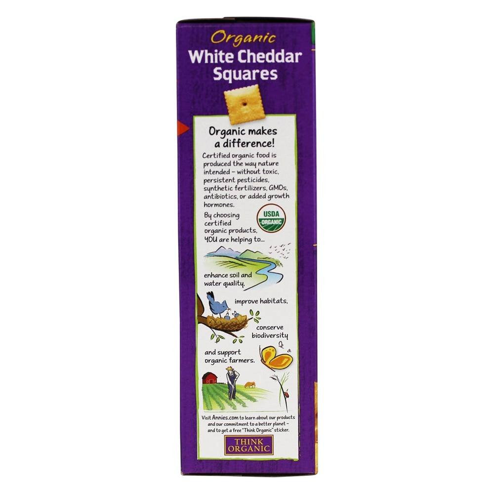 Annie'S Organic White Cheddar Squares Baked Snack Crackers 7.5 Oz. (Pack Of 3)3