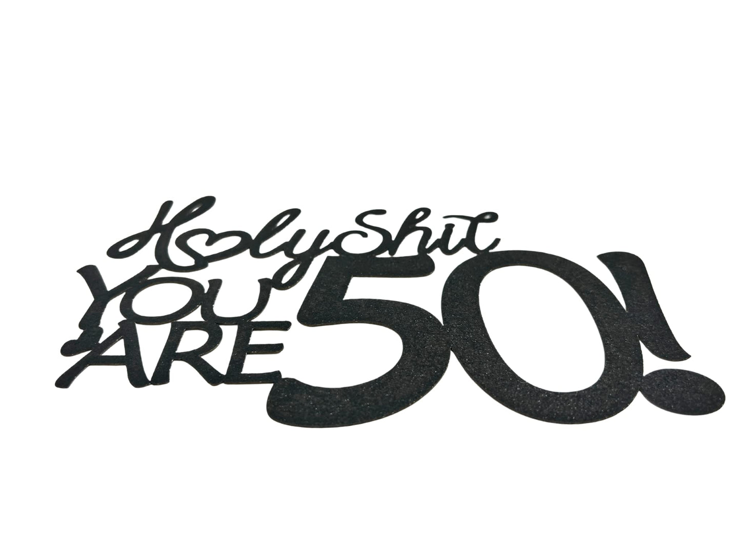 50 Birthday Cake Toppers-Black Glitter, Fifty Cake Topper, 50 Cake Topper, 50Th Birthday Decorations,50Th Birthday Cake Topper,