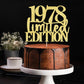 Limited Edition 1978 Cake Topper 47Th Birthday Happy Birthday Cake Topper Men And Women Cheer 47Years Old Handmade Golden Glitte