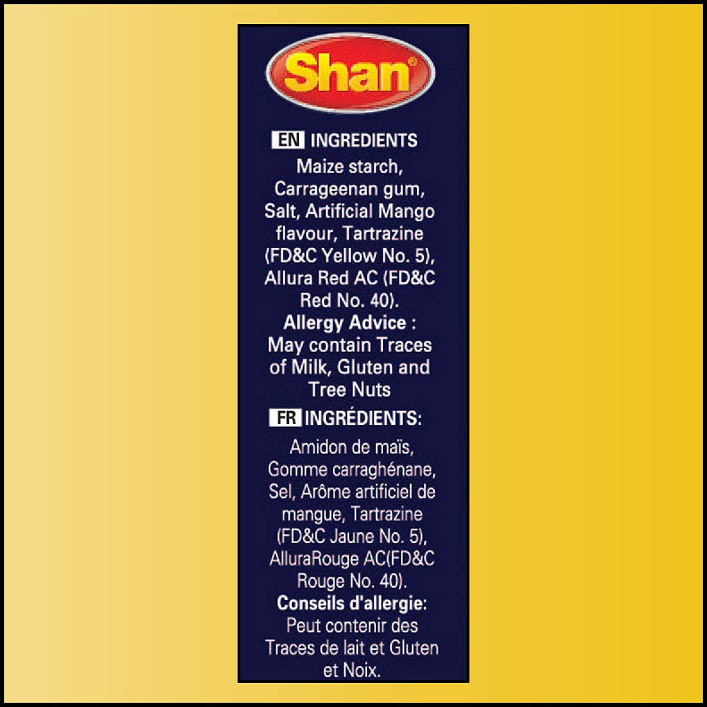 Shan Custard Powder Mango 7.05 Oz (200G) - Poudre De Crme De Mangue - Essential Dessert For Any Occasion - Suitable For Vegetari