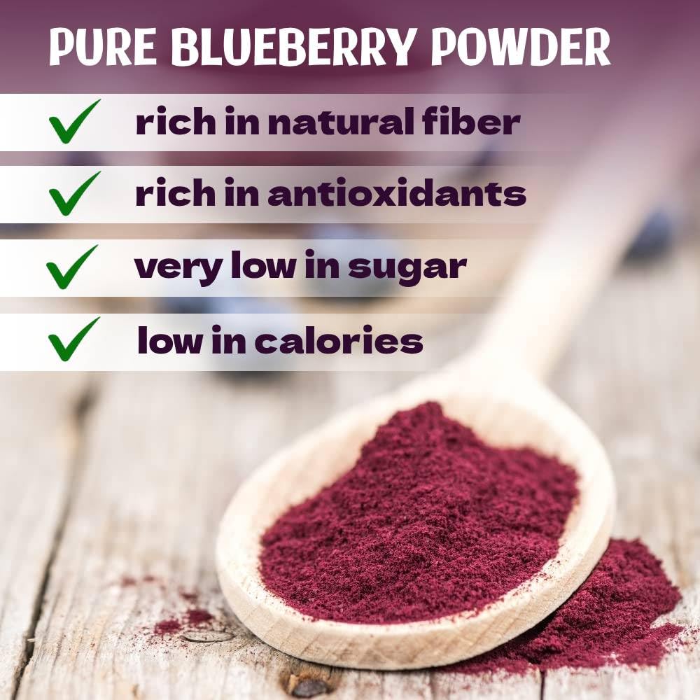 Blueberry Powder - Pure All Natural Whole Blueberry Powder for Baking, Flavoring, Smoothies, Beverage, 8 oz