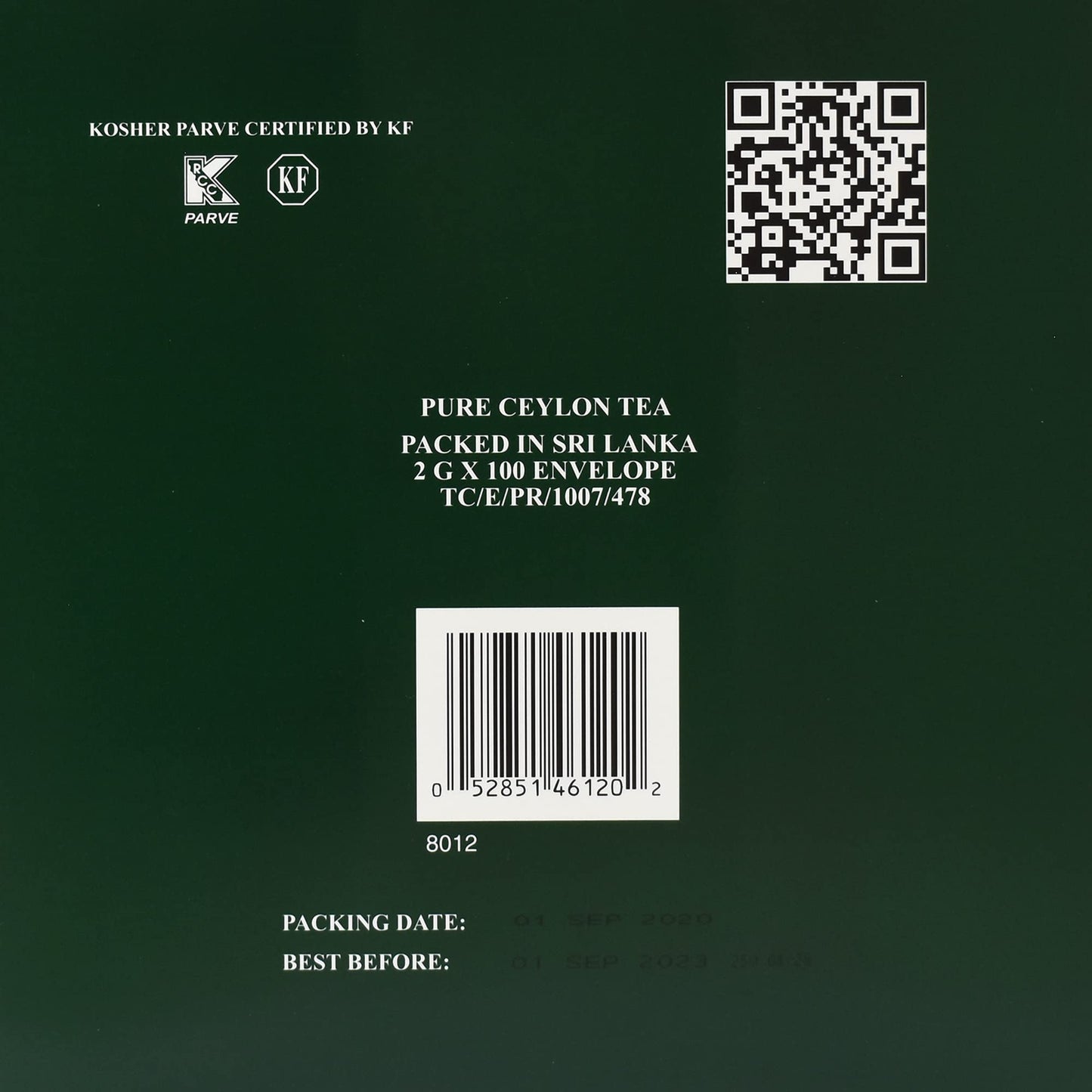 Sadaf Cardamom Tea Bags  Special Blend Cardamom Ceylon Black Tea  Quicktea Product Harvested In Sri Lanka  100 Bags (Pack Of 1)