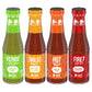 Taco Bell Glass Condiment Sauce Variety Pack, 1 Verde, 1 Mild, 1 Hot, 1 Fire, 4 Ct