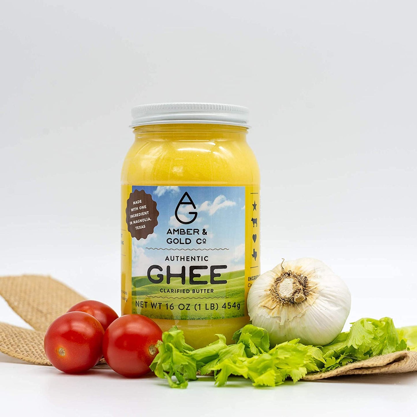 Amber & Gold - Authentic Ghee - Keto, Paleo & Gluten Free Friendly Food - Great for Healthy Snacks, Toast, Crackers, Pasta, Coff