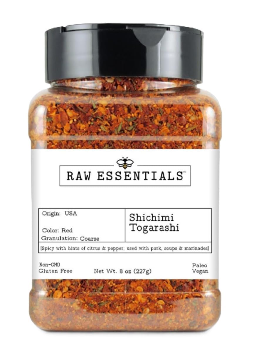 Raw Essentials Shichimi Togarashi - A Bold Japanese Spice Blend with Spicy, Citrusy, and Peppery Notes - Elevates Ramen, Sushi, 