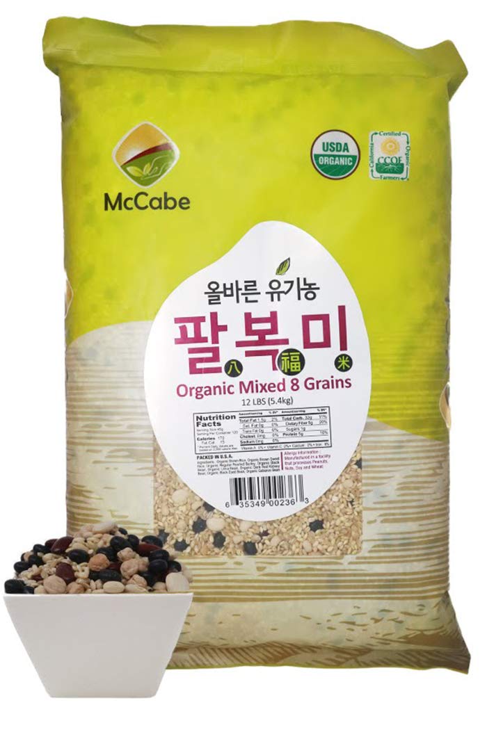 Mccabe Organic 8 Mixed Grain - Organic Whole Mixed Grains Rice Mix 12Lbs | Rich With Fiber & Minerals | Usda And Ccof Certified