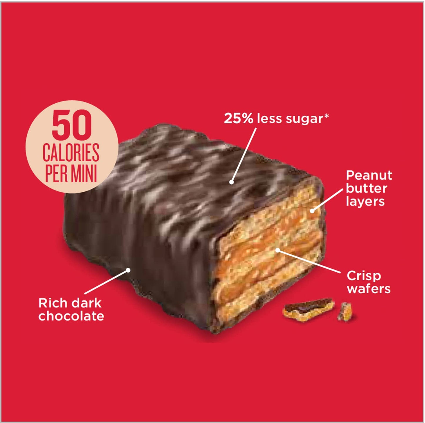 Little Secrets Dark Chocolate Peanut Butter Crispy Wafers - 3.5 Ounce - No Artificial Ingredients, Sustainable Cocoa