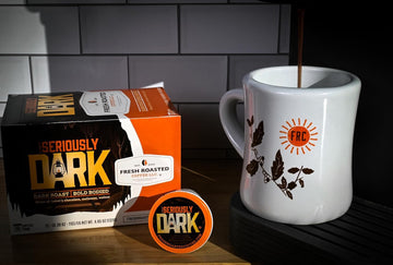Fresh Roasted Coffee Dark Roast Artisan Blend, 24 Pods for K Cup malt-inspired
