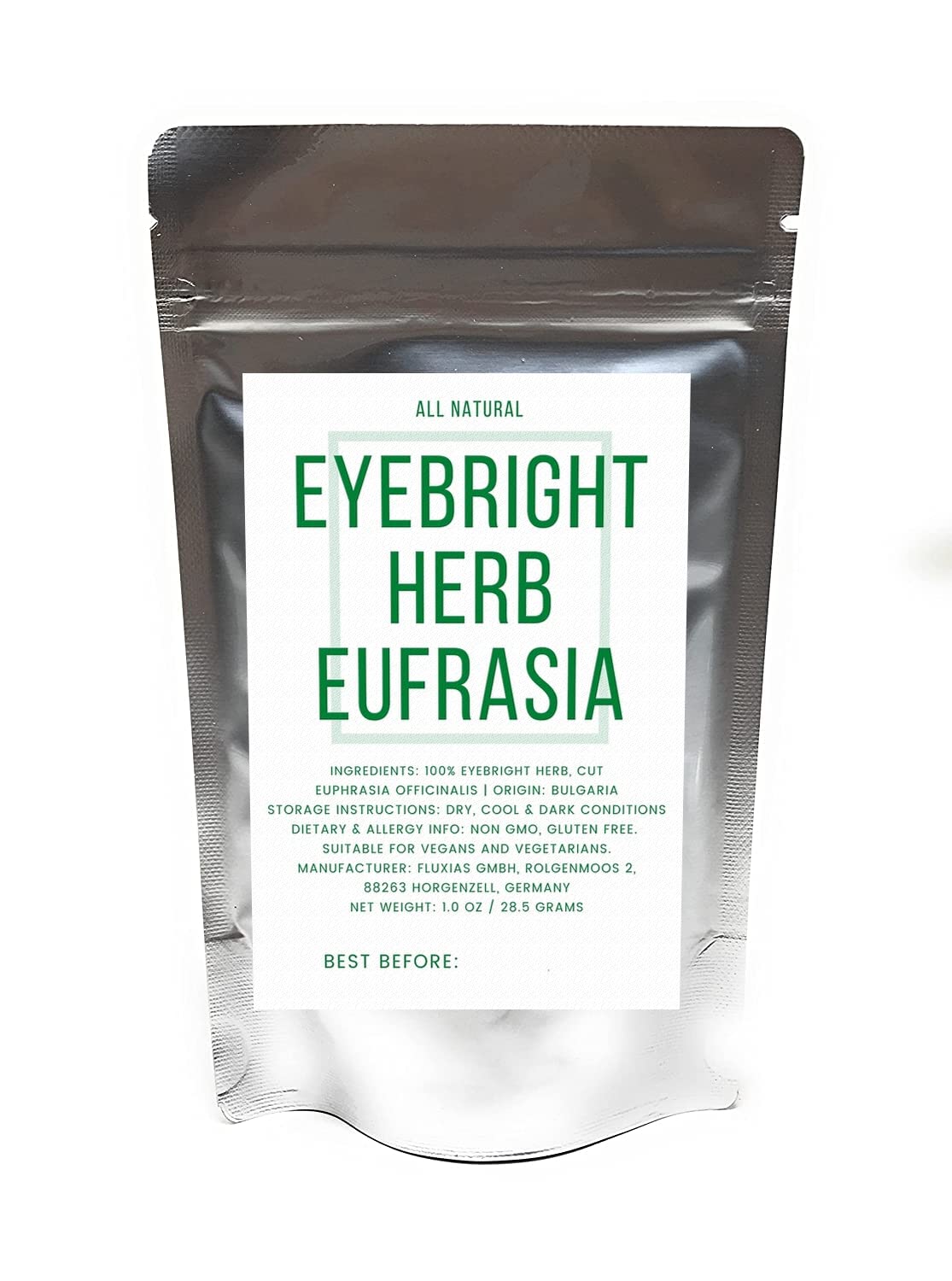 Naturegrail Eyebright Herb Eufrasia - Natural Cut & Dried Euphrasia officinalis, 1oz (28.5g) - Herbal Remedy for Eye Health