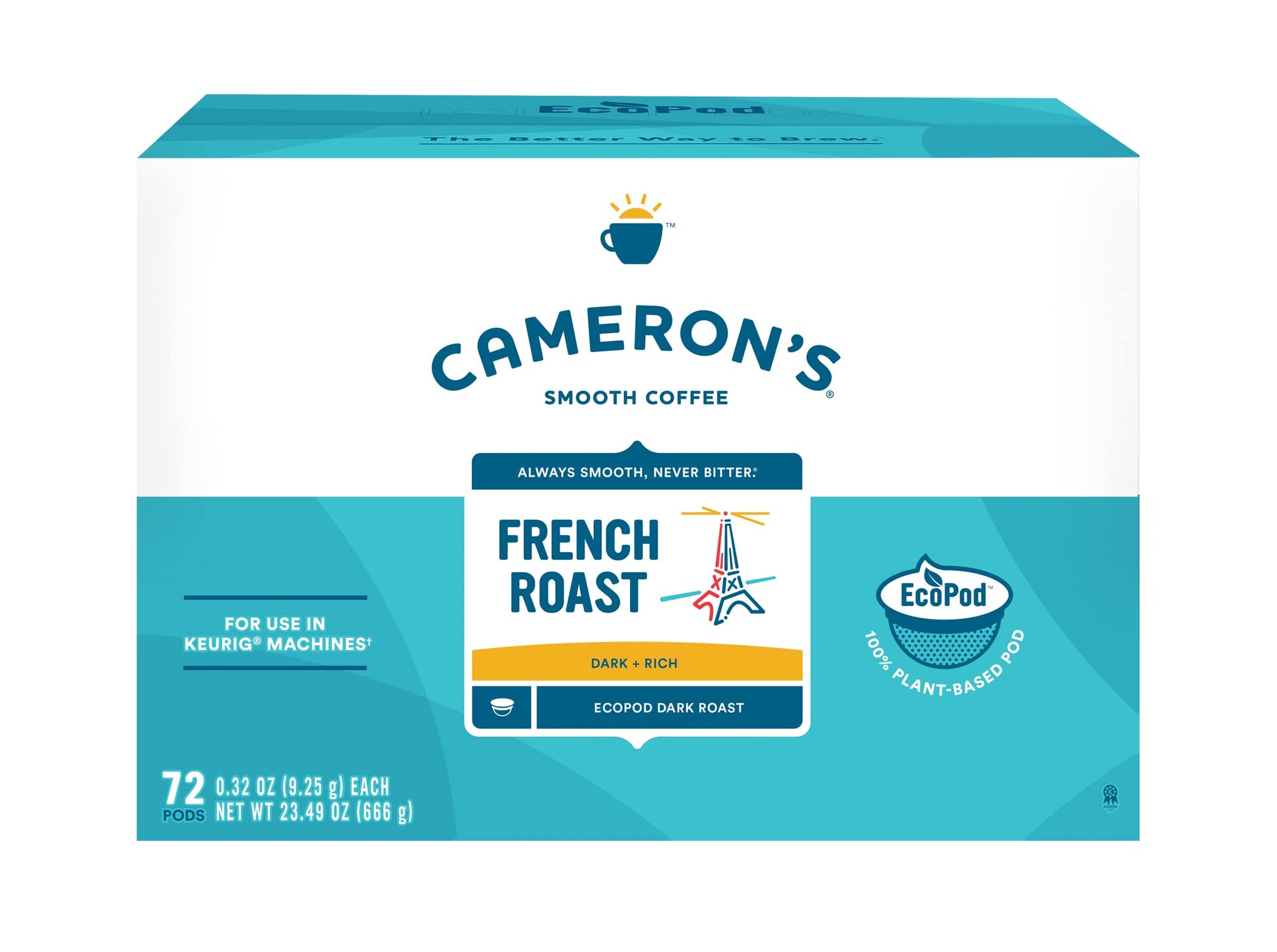 Camerons Coffee Single Serve Pods, French Roast, 72 Count (Pack of 1)