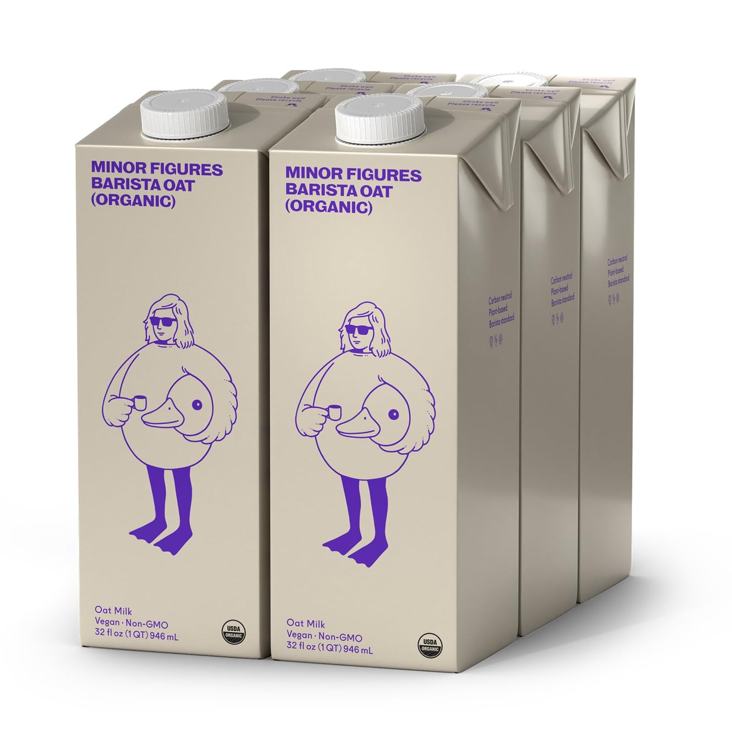 Minor Figures Oat Milk Organic Barista Standard Unsweetened 32 Fl Oz (Pack of 6) Vegan Non-GMO Dairy-Free
