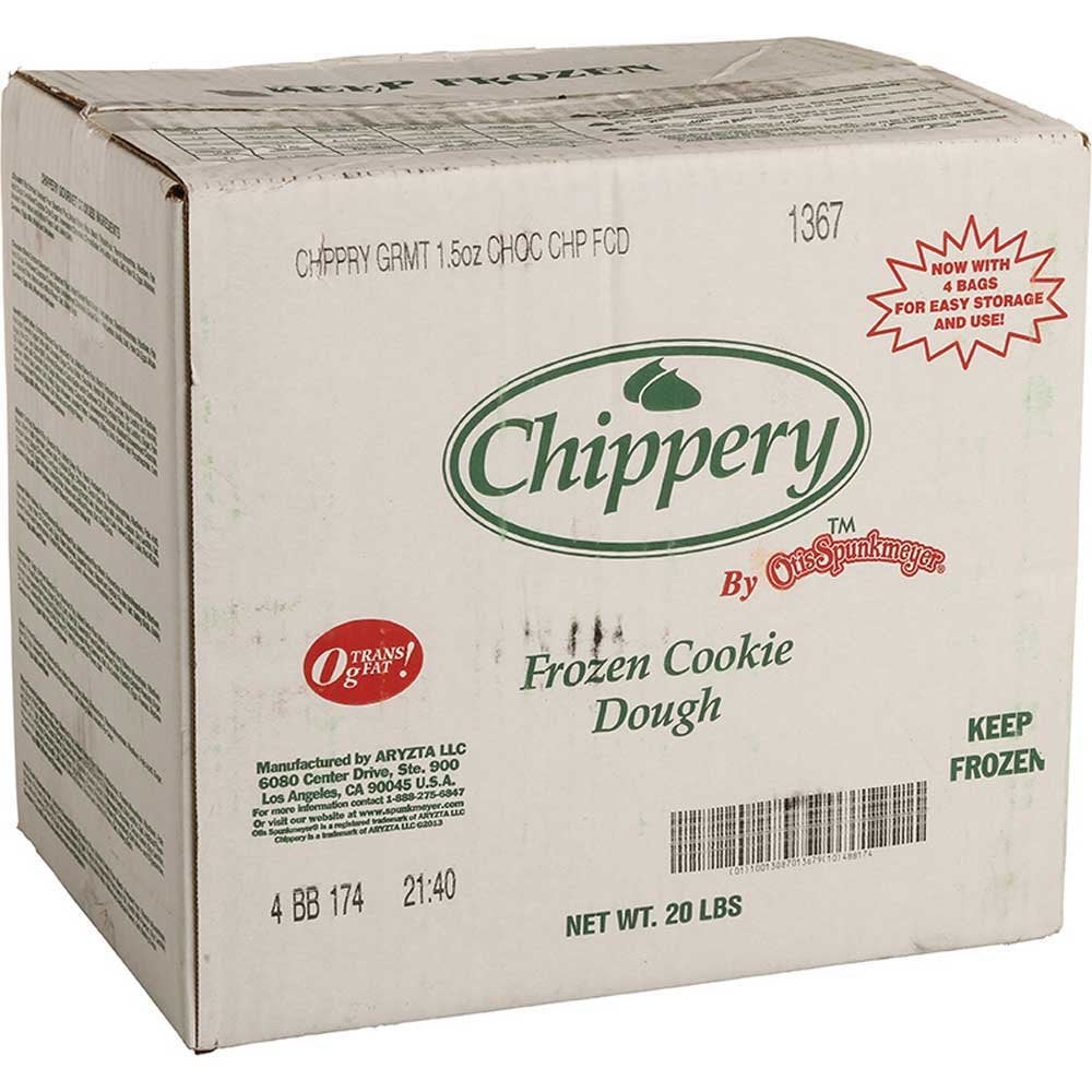 Otis Spunkmeyer Gourmet Chocolate Chip Bagged Cookie Dough, 5 Pound -- 4 Per Case.