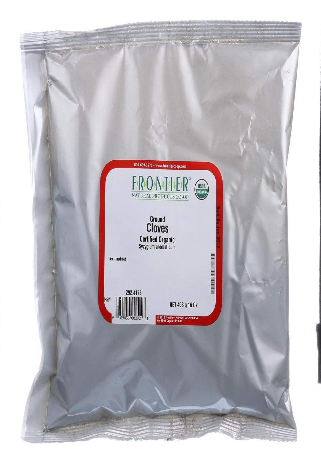 Frontier Ground Cloves Certified Organic, 16 Ounce Bag (Packaging May Vary)