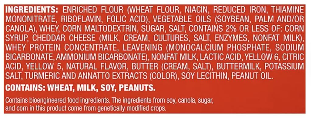 Lance Toast Chee Cheddar Cheese Sandwich Snack Crackers, 40 Count Bulk