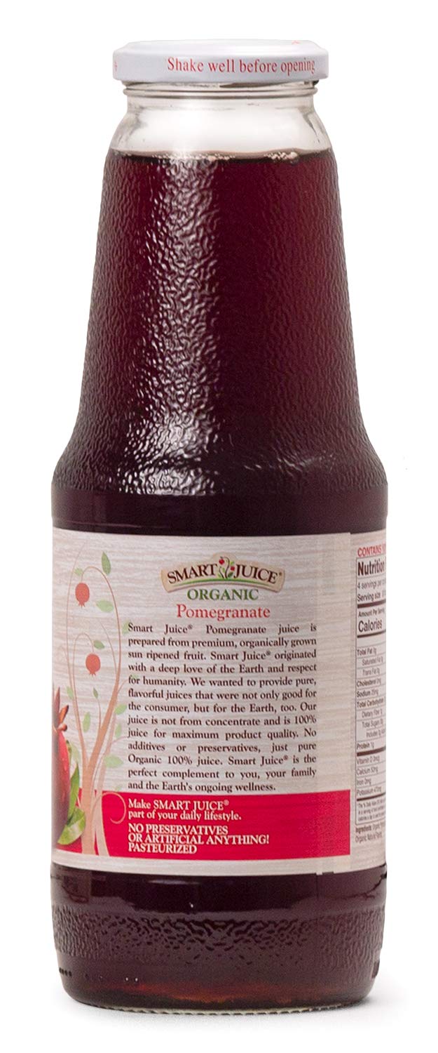 Smart Juice Organic Pomegranate Juice - 33.8 Fl Oz (1L) - (Case Of 6)