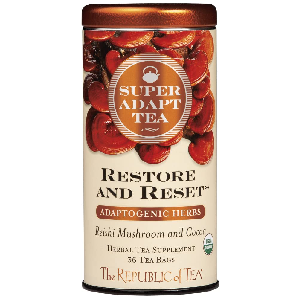 The Republic of Tea Restore and Reset Herbal Tea, Organic, Caffeine Free, 36 Count