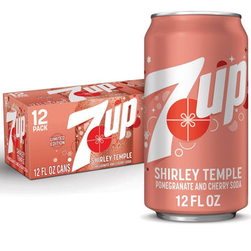 7UP Shirley Temple, Pomegranate and Cherry Flavored Soda Pop 12 fl oz cans, 12 pack - Limited Edition