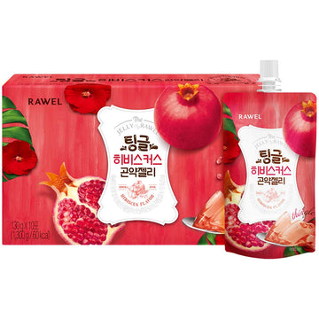 RAWEL Konjac Jelly, Fruit Flavor, Sugar Free, Low Calorie, 130ml x 10 Packs, Hibiscus & Pomegranate
