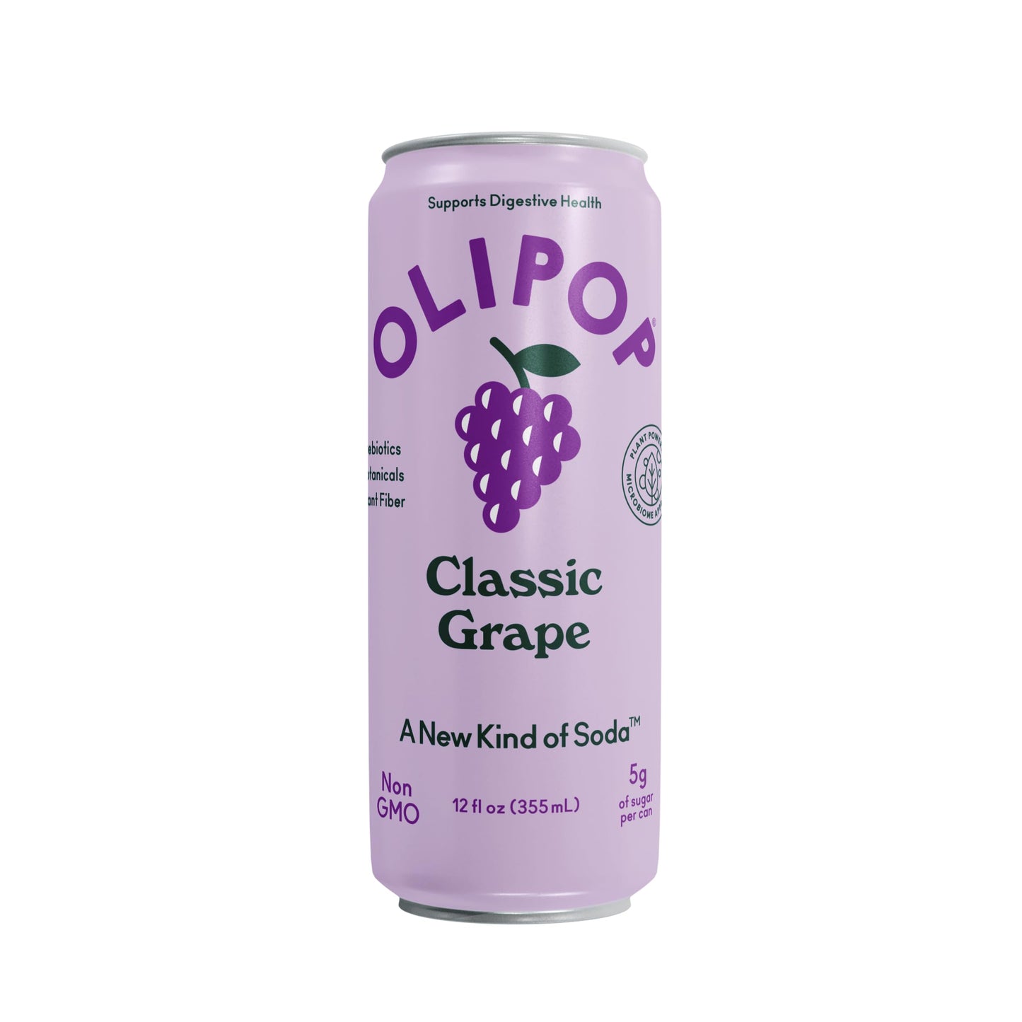 OLIPOP Prebiotic Soda Pop  Classic G  Pantry Pack Packed with Prebiotics  Fiber  and Botanicals  Gluten Free  Vegan  GMO Free  12oz Skinny (12-Cans)
