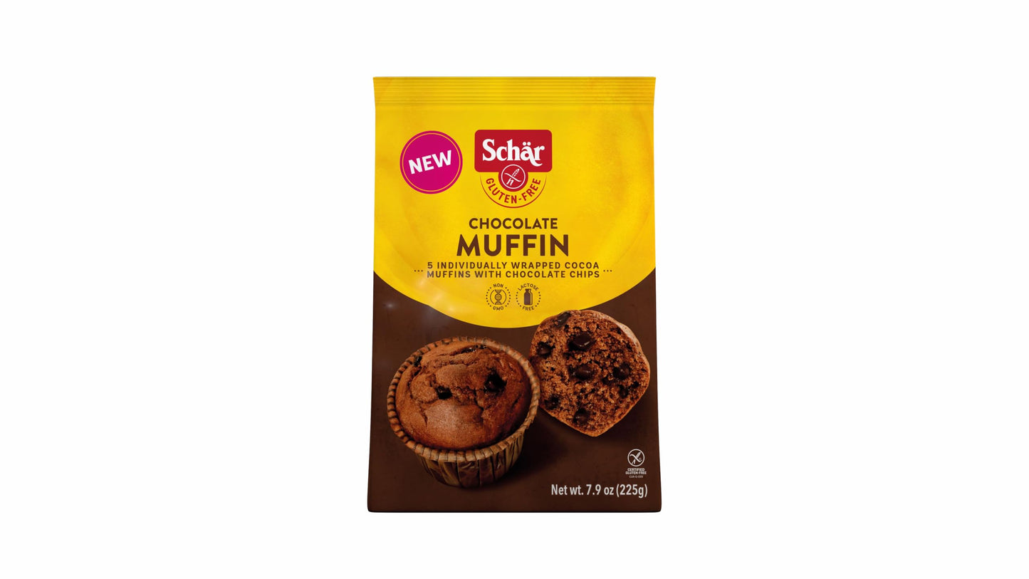 Schr Gluten-Free Double Chocolate Muffin  7.9Oz (Pack Of 4) - Rich Cocoa Flavor  Moist Texture  Non-Gmo  Individually Wrapped  Perfect For Breakfast Or Snack