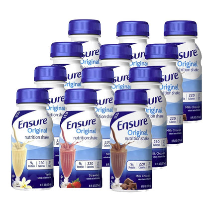 Generic Essential Assortment | Ensure Original Nutrition Shake | Meal Replacement Shake | Variety Pack of Vanilla, Chocolate, St