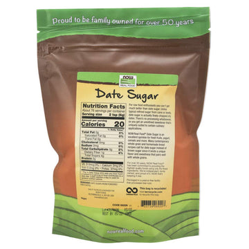 Now Foods, Date Sugar, Pleasant Sweetener In Baked Goods, Raw And Unprocessed, Certified Non-Gmo, 1-Pound (Packaging May Vary)