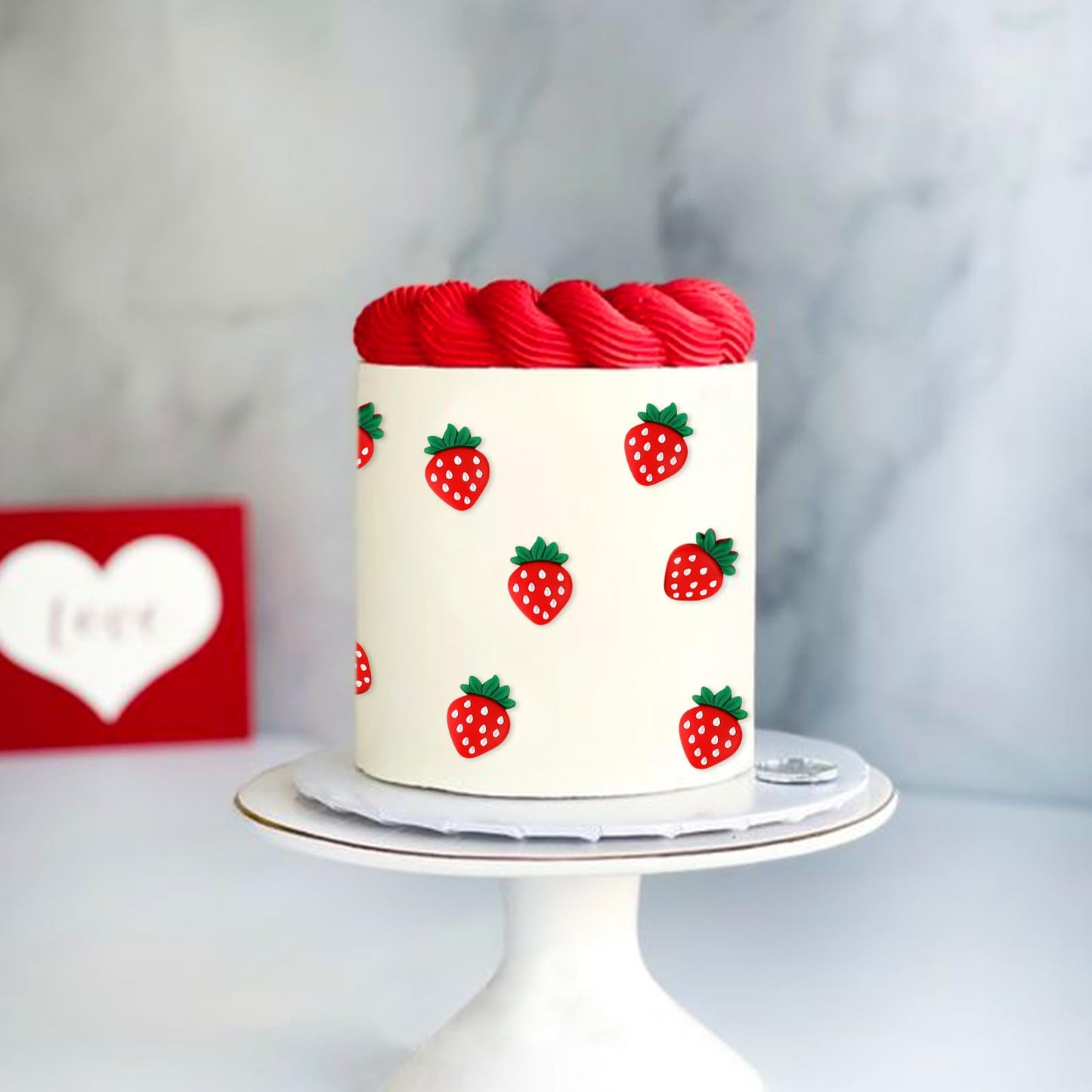 Keaziu 25 Pack Red Strawberry Cupcake Toppers Strawberry Theme Party Cupcake Picks For Birthday Wedding Party Baby Shower Summer